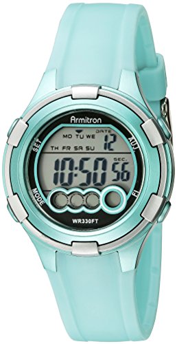 Armitron Sport Women's 45/7053LTG Digital Light Green Resin Strap Watch