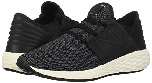 New Balance Women's Fresh Foam Cruz V2 Sneaker, Black/Magnet/Sea Salt, 6 W US
