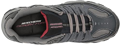 Skechers mens Afterburn Memory Foam Lace-up fashion sneakers, Navy, 11 US