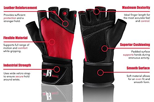Men's Padding Sport Gloves for Weight Lifting & Workout