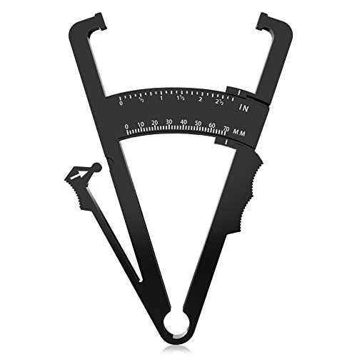 Body Fat Caliper, Fat Measure Clipper Combo with Body Fat Percentage Measure Chart, Accurately Measuring Body Fat for Men and Women