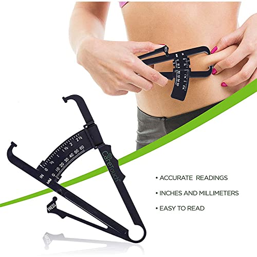 Care Touch Skinfold Body Fat Caliper Set, Measure Tape Included