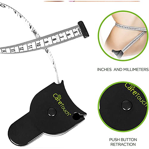Care Touch Skinfold Body Fat Caliper Set, Measure Tape Included