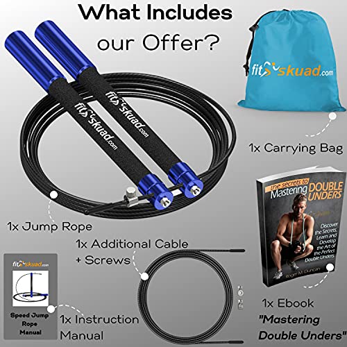 Jump Rope Take Your Workout to the Next Level - Features Ball-bearing System and 6 Inch, Extra-Long Handles That Foster Extreme Speed Jumping - Comes With a Carrying Bag, Rapid Results Manual Ebook
