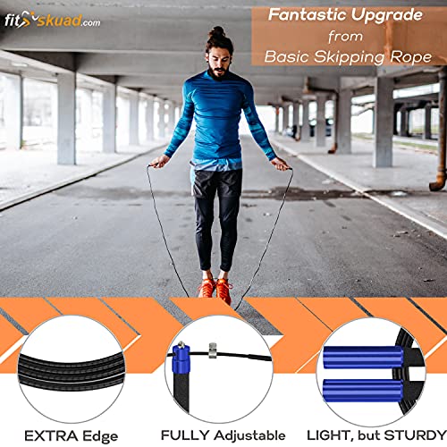 Jump Rope Take Your Workout to the Next Level - Features Ball-bearing System and 6 Inch, Extra-Long Handles That Foster Extreme Speed Jumping - Comes With a Carrying Bag, Rapid Results Manual Ebook