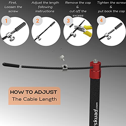 Jump Rope Ideal for Taking Your Workout to the Next Level  Features Ball-bearing System and 6 Inch, Extra-Long Handles That Foster Extreme Speed Jumping - Comes With a Carrying Bag, Rapid Results Manual Ebook