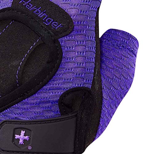 Harbinger Women's Flexfit Wash and Dry Weightlifting Gloves with Padded Leather Palm (Pair) (2017 Model)