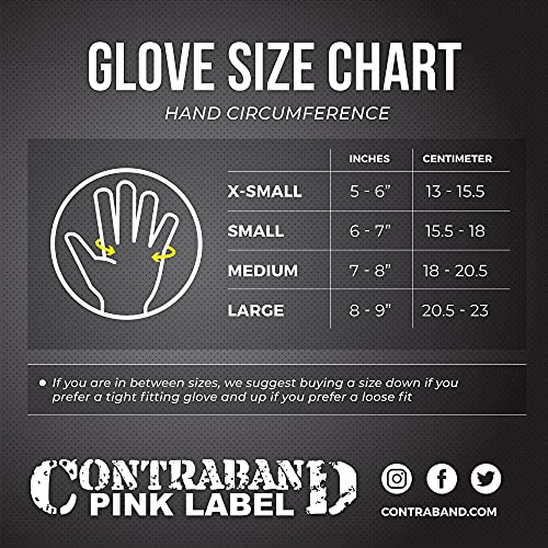 Contraband Pink Label 5137 Womens Weight Lifting Gloves w/Grip-Lock Padding (Pair)