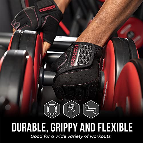 Contraband Pink Label 5137 Womens Weight Lifting Gloves w/Grip-Lock Padding (Pair)