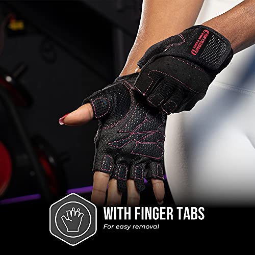 Contraband Pink Label 5137 Womens Weight Lifting Gloves w/Grip-Lock Padding (Pair)