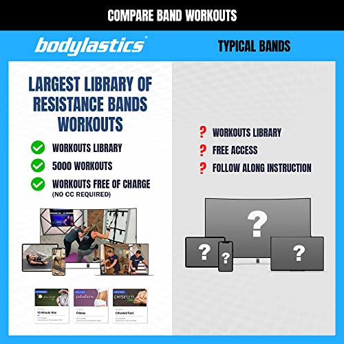 Bodylastics Stackable (12 Pcs) MAX Tension Resistance Bands Sets. This Leading Exercise Band System Includes 5 of Our Anti-Snap Exercise Tubes, Heavy Duty Components, and a Travel Bag.