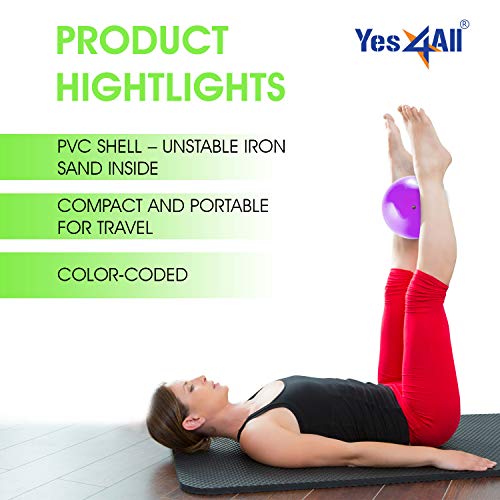 Yes4All Soft Weighted Toning Ball / Soft Medicine Sand Ball  Great for Exercise, Workout, Physical Therapy  Soft Weighted Ball (2 lbs, Blue)
