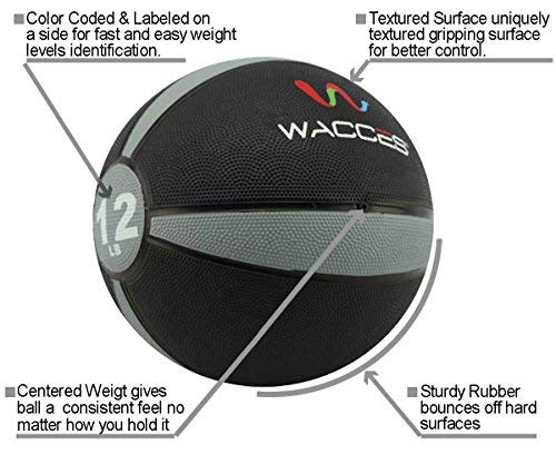Wacces Weighted Fitness & Medicine Ball Muscle Driver, 12 lb