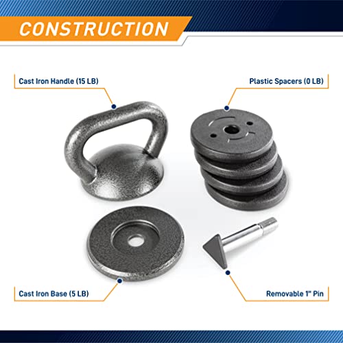 Apex Adjustable Heavy-Duty Exercise Kettlebell Weight Set Strength Training and Weightlifting Equipment for Home Gyms APKB-5009