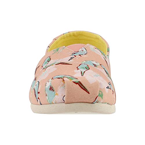 TOMS Coral Pink Kissing Birds Women's Classics (Size: 7)