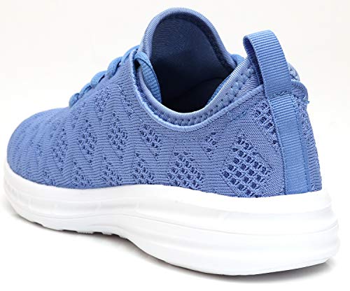 Joomra Women Walking Shoes Blue Fitness Lightweight for Gym Jogging Stylish Workout Sport Fashion Athletic Sneakers Size 11