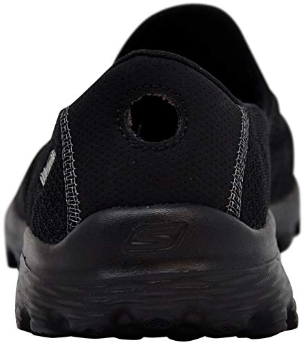 Skechers Performance Women's Go Walk 2 Slip-On Walking Shoe, Black/Silver, 6 M US