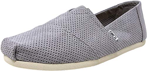 TOMS Men's Classic Perforated Suede Drizzle Grey Ankle-High Slip-On Shoes - 12M