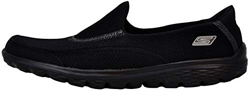 Skechers Performance Women's Go Walk 2 Slip-On Walking Shoe, Black/Silver, 6 M US