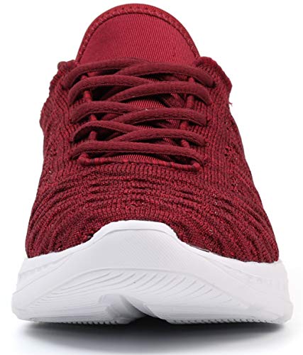 Joomra Women Tennis Shoes Breathable Comfy Gym Jogging Fitness Burgundy Walking Street Athletic WineRed Fashion Sneakers Wine Red Size 11