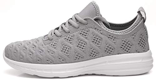 Joomra Women Walking Shoes Gray Fitness Lightweight for Gym Jogging Stylish Workout Sport Fashion Athletic Sneakers Size 11