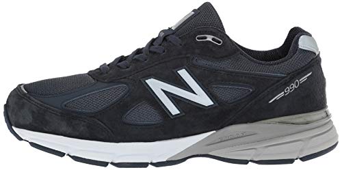 New Balance Men's Made 990 V4 Sneaker, Navy/Silver, 14 XXW US