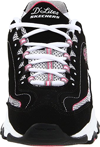Skechers Sport Women's Centennial Sneaker (8W, Black/White/Pink)