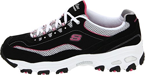 Skechers Sport Women's Centennial Sneaker (8W, Black/White/Pink)