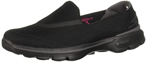 Skechers Performance Women's Go Walk 3 Slip-On Walking Shoe, Black, 5.5 XW US