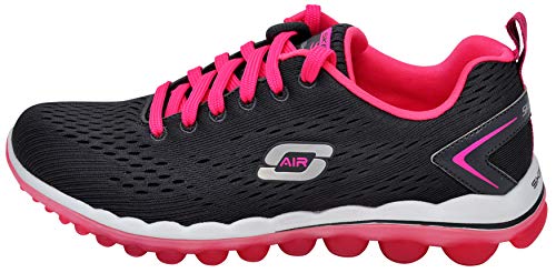 Skechers Sport Women's Skech Air Run High Fashion Sneaker, Charcoal Pink, 9 M US