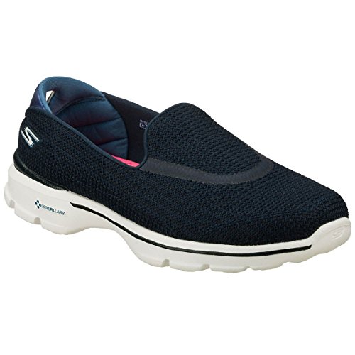 Skechers Performance Women's Go Walk 3 Slip-On Walking Shoe, Navy/White, 6.5 M US