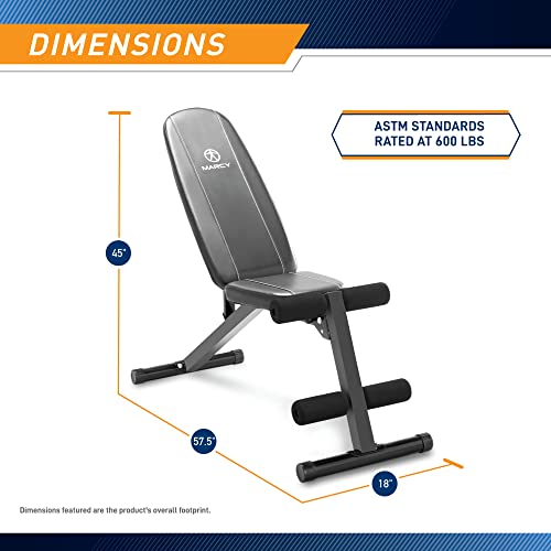 Marcy Multi-Position Workout Utility Bench for Home Gym Weightlifting and Strength Training SB-10115