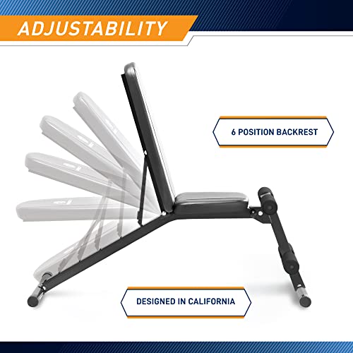 Marcy Multi-Position Workout Utility Bench for Home Gym Weightlifting and Strength Training SB-10115