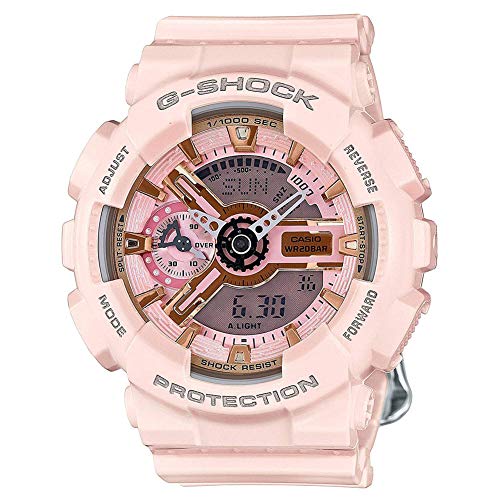 Casio G-Shock Gold and Pink Dial Pink Resin Quartz Ladies Watch GMAS110MP-4A1