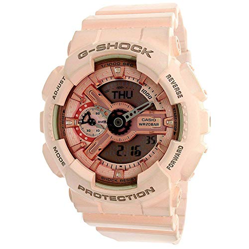 Casio G-Shock Gold and Pink Dial Pink Resin Quartz Ladies Watch GMAS110MP-4A1