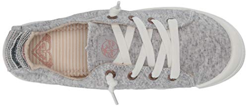 Roxy Women's Bayshore Slip On Sneaker Shoe, Heather Grey, 6.5 M US