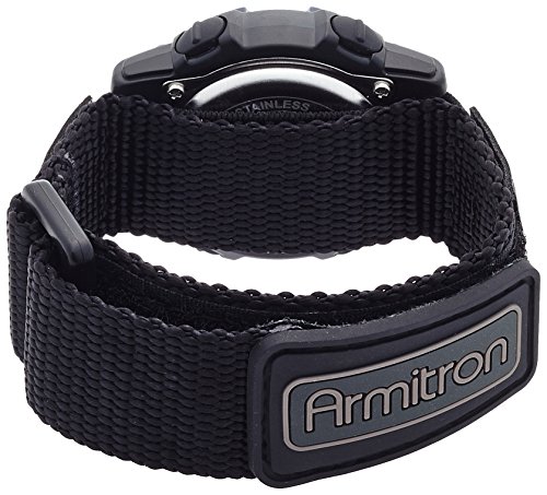 Armitron Sport Unisex 45/7004BLU Navy Blue Accented Digital Chronograph Black Nylon Strap Watch