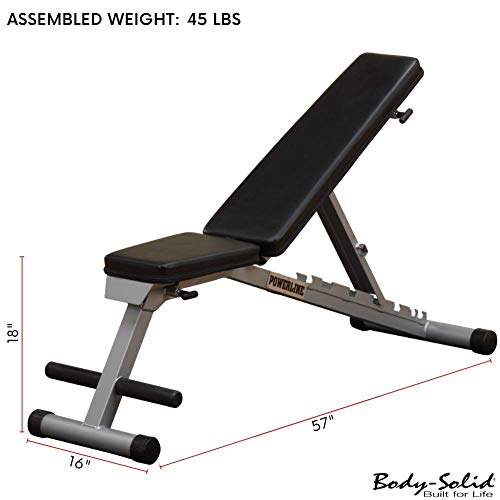 Powerline by Body-Solid Flat Incline Decline Folding Multi-Bench (PFID125X)