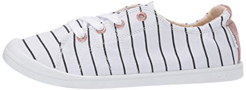 Roxy Women's Bayshore Slip on Sneaker Shoe, White/Stripe, 7