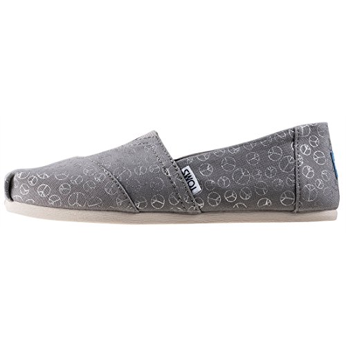 TOMS Women's Drizzle Grey Foil Peace Sign 10010795 (Size: 9.5)