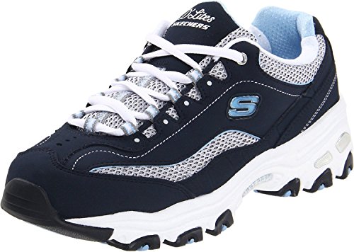 Skechers Sport Women's D'Lites Centennial Sneaker, Navy/White Centennial, 8.5 M US