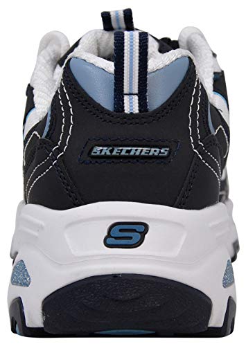 Skechers Women's D'Lites Extreme Sneaker (7.5EW, Navy/White)