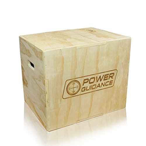 POWER GUIDANCE 3 in 1 Wood Plyometric Jump Box, Plyo Box for Jump Training and Conditioning - 30''/24''/20'', 24''/20''/18'', 16''/14''/12''