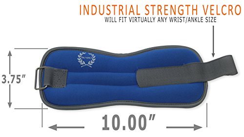 Da Vinci Adjustable Ankle or Wrist Weights, Sold in Pairs (Blue)