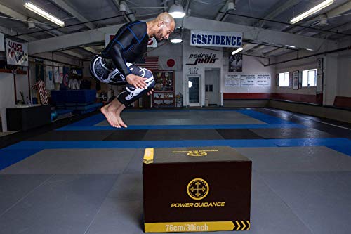 POWER GUIDANCE 3 in 1 Wood Plyometric Jump Box, Plyo Box for Jump Training and Conditioning - 30''/24''/20'', 24''/20''/18'', 16''/14''/12''