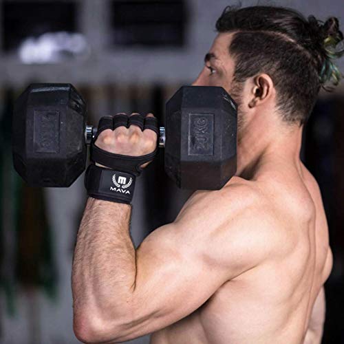 Mava Sports Cross Training Gloves with Wrist Support for Fitness, WOD, Weightlifting, Gym Workout & Powerlifting - Silicone Padding, no Calluses - Men & Women, Strong Grip