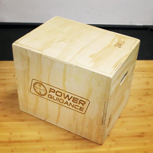 POWER GUIDANCE 3 in 1 Wood Plyometric Jump Box, Plyo Box for Jump Training and Conditioning - 30''/24''/20'', 24''/20''/18'', 16''/14''/12''