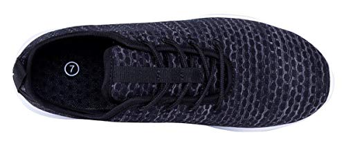 YILAN Women's Fashion Sneakers Breathable Sport Shoes (7, Ebony)