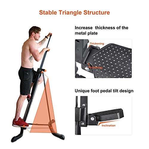RELIFE REBUILD YOUR LIFE Vertical Climber for Home Gym Folding Exercise Cardio Workout Machine Stair Stepper Newer Version