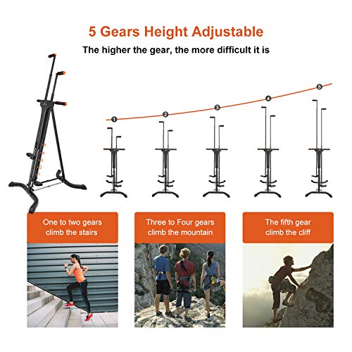 RELIFE REBUILD YOUR LIFE Vertical Climber for Home Gym Folding Exercise Cardio Workout Machine Stair Stepper Newer Version